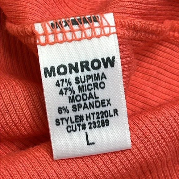 Monrow Supimafine Rib Scoop Neck Tank Fitted Sleeveless Tank Top size large - Picture 6 of 9